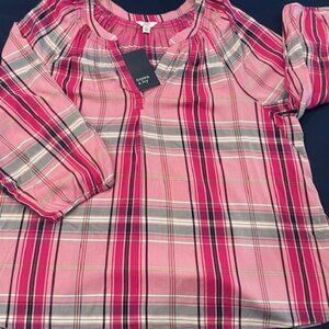 Pink Plaid Casual Top - Crown & Ivy